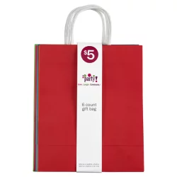 Meijer Everyday Multi-color Kraft Gift Bags, Assorted Styles