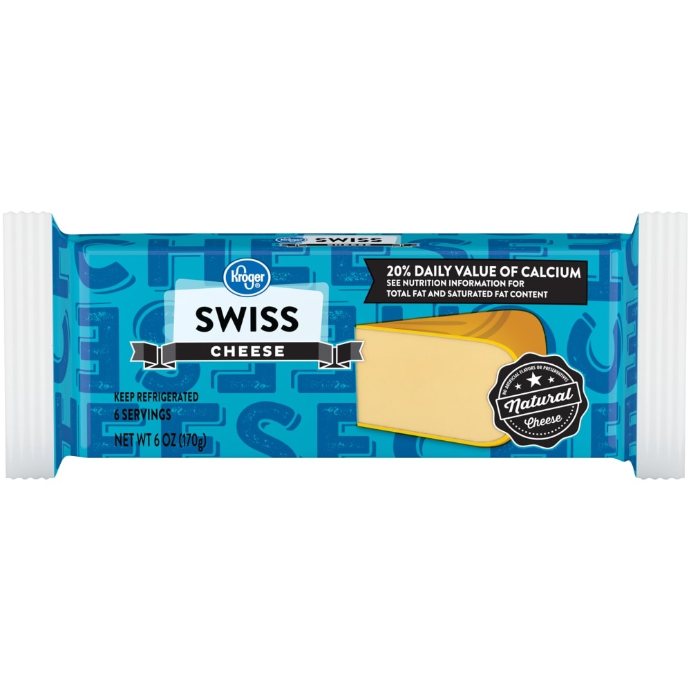 slide 1 of 1, Kroger Swiss Cheese Bar, 6 oz