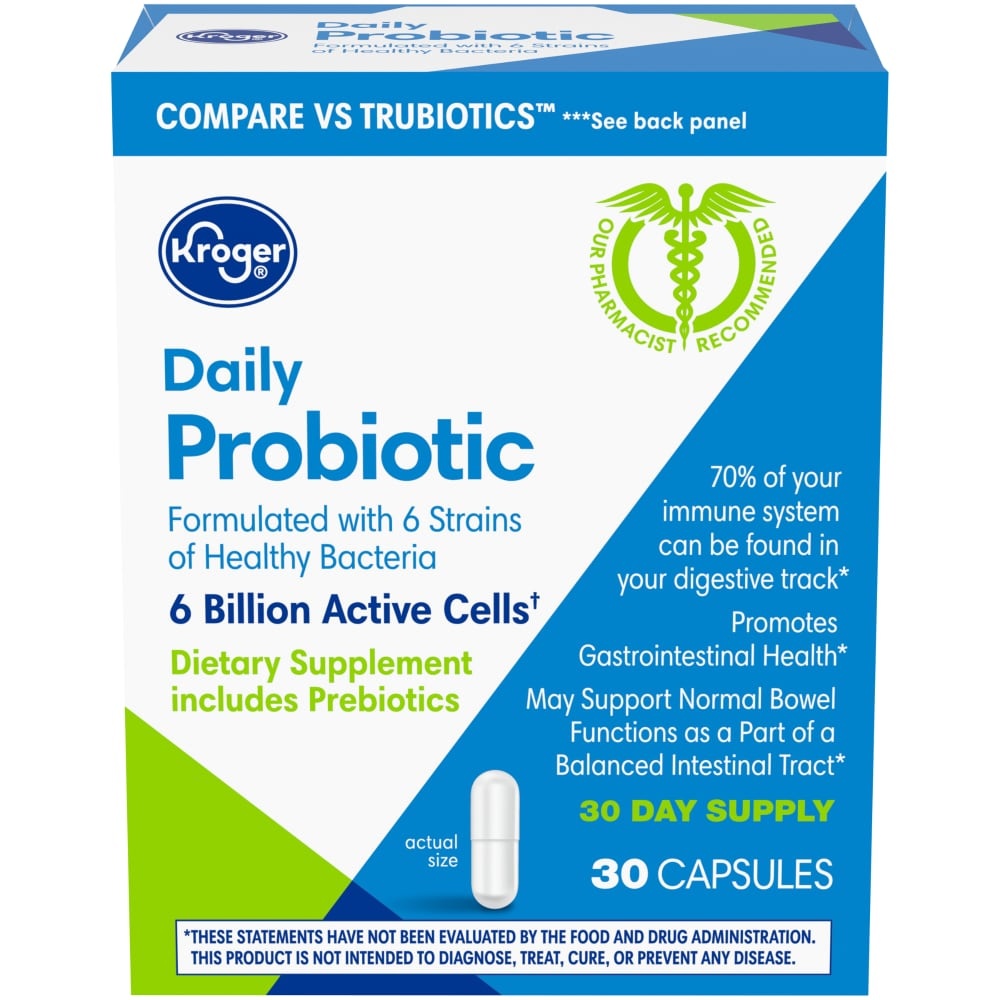 slide 1 of 1, Kroger Daily Probiotic Capsules, 30 ct
