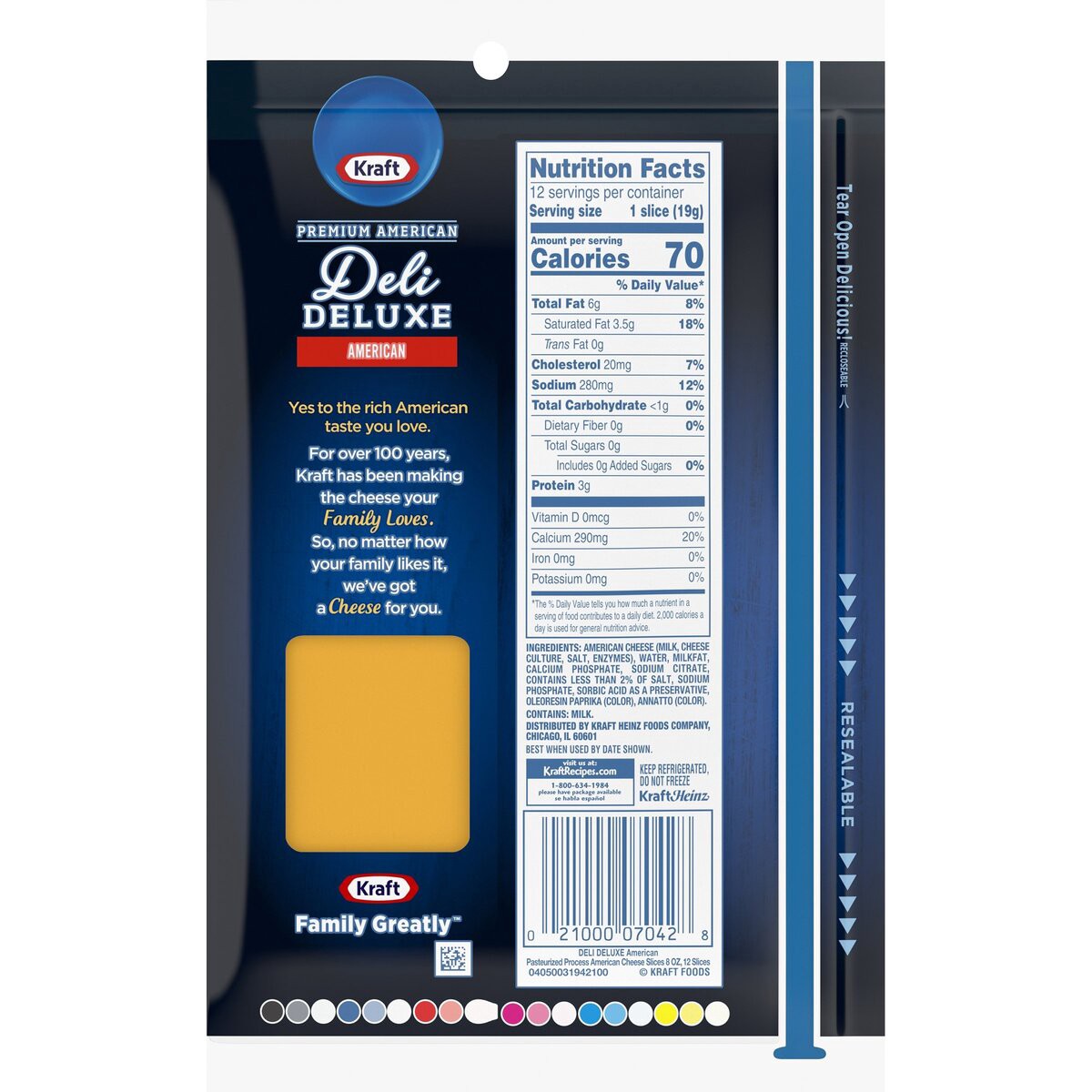 slide 8 of 8, Kraft Premium American Deli Deluxe Cheese Slices, 12 ct - 8.0 oz Wrapper, 8 oz