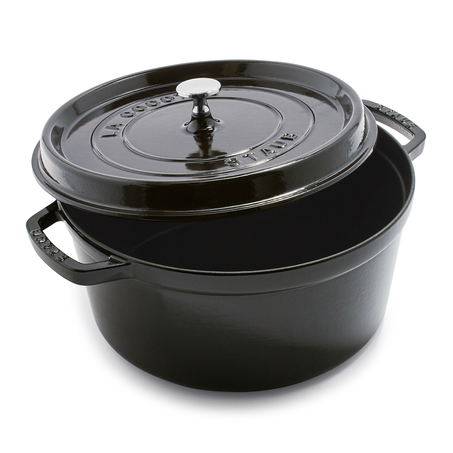 slide 1 of 1, STAUB Round Cocotte, Graphite, 7 qt