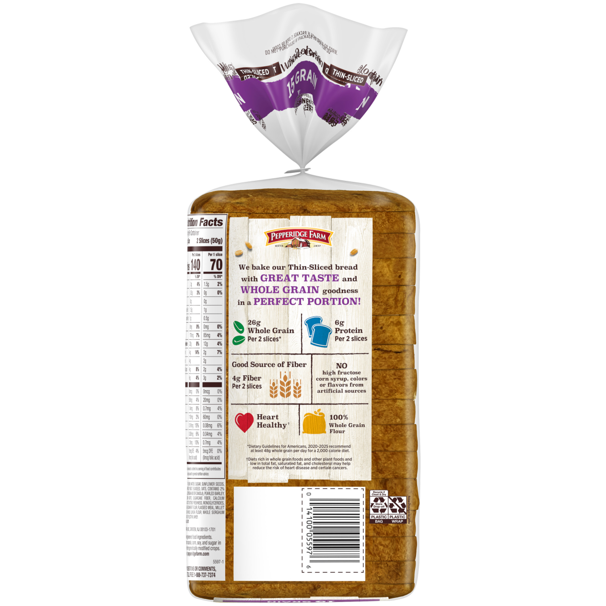 slide 25 of 29, Pep Farm Thin Slice 15 Grain Brd, 14 oz