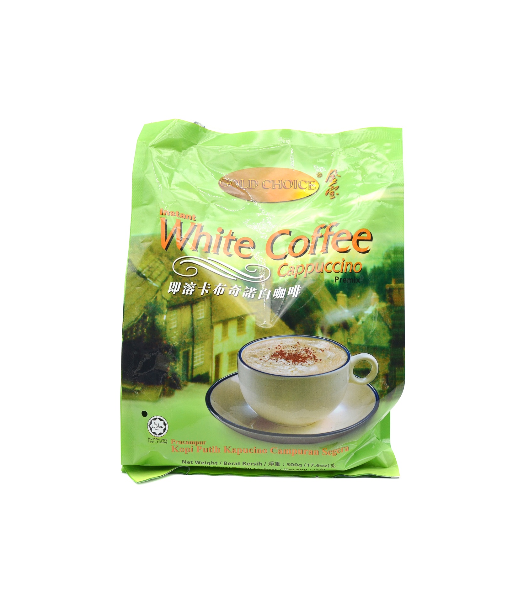 slide 1 of 1, Gold Choice Instant White Coffee Cappuccino, 25 gram