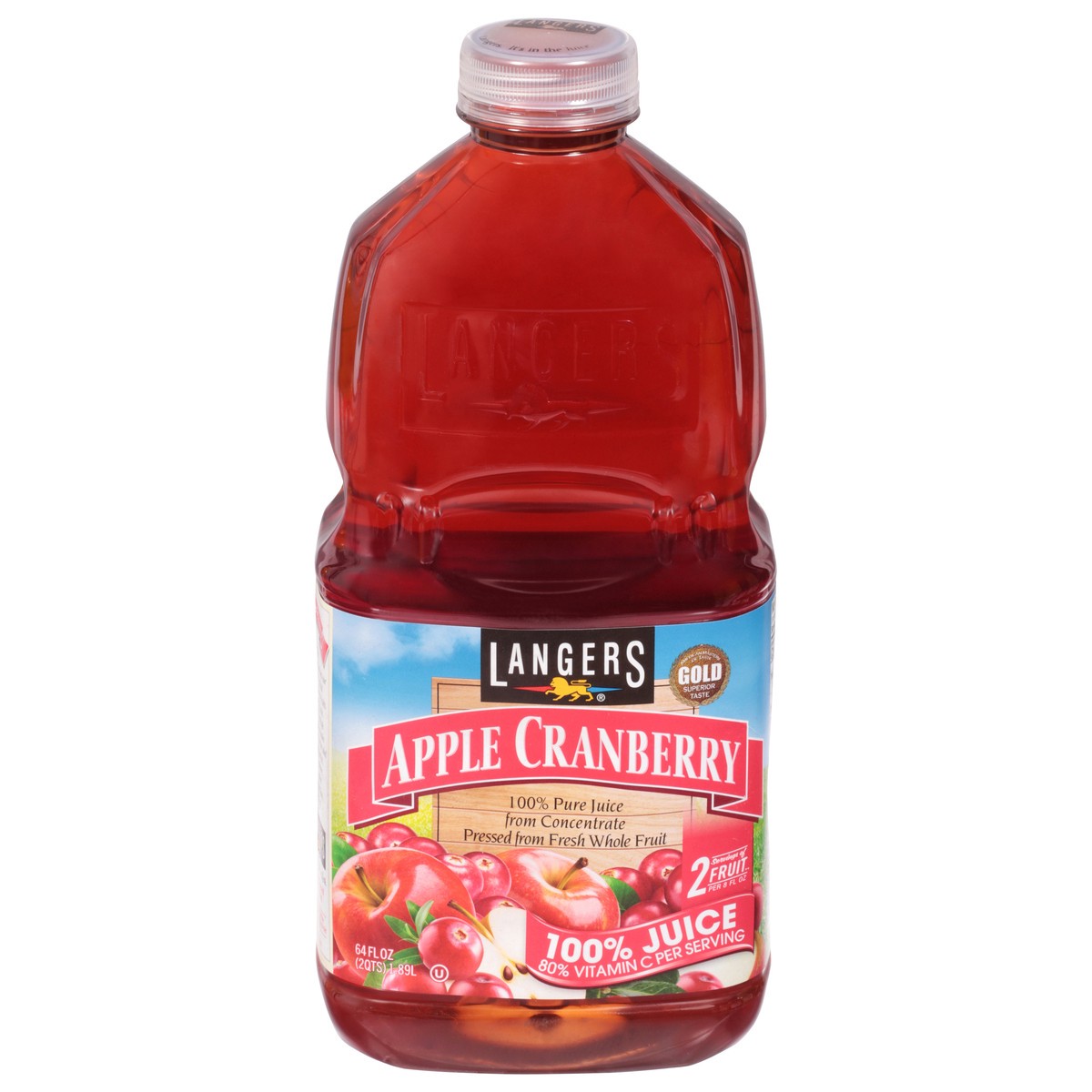 slide 1 of 9, Langers Apple Cranberry 100% Juice - 64 fl oz, 64 fl oz