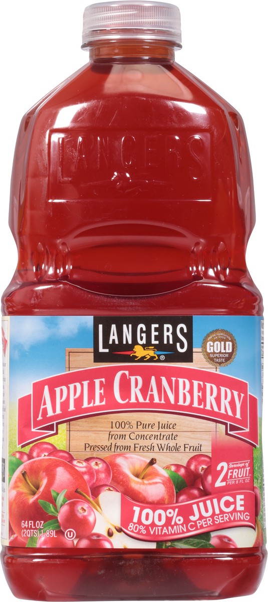 slide 6 of 9, Langers Apple Cranberry 100% Juice - 64 fl oz, 64 fl oz