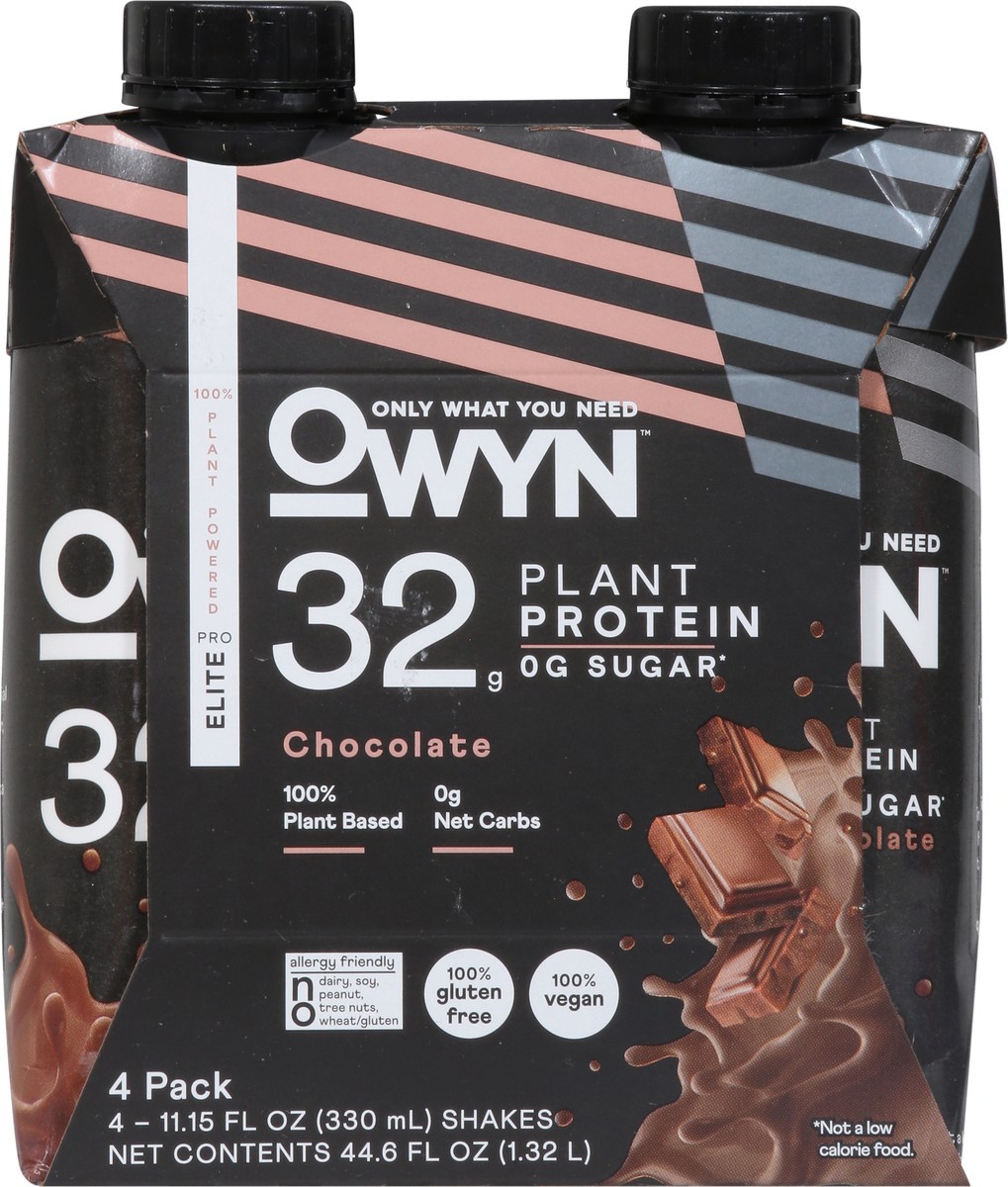 slide 4 of 9, OWYN Pro Elite Plant Protein Chocolate Shakes - 4 ct, 4 ct