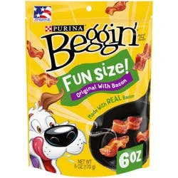 Beggin' Purina Beggin' With Real Meat Dog Treats, Fun Size Original With Bacon Flavor - 6 oz. Pouch