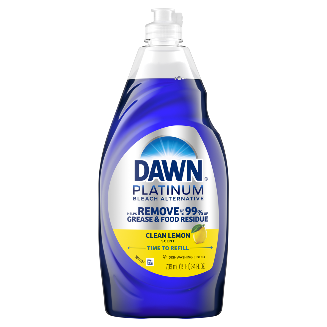 slide 1 of 29, Dawn Platinum Bleach Alternative Dish Soap, Dishwashing Liquid, Clean Lemon, 24 fl oz
