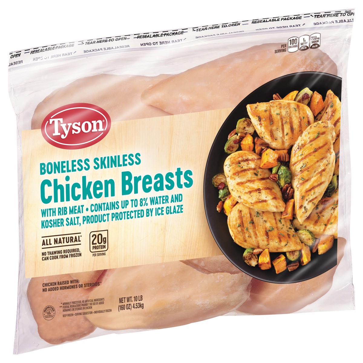 slide 3 of 11, Tyson Boneless Skinless Chicken Breasts, 10 lb. (Frozen), 