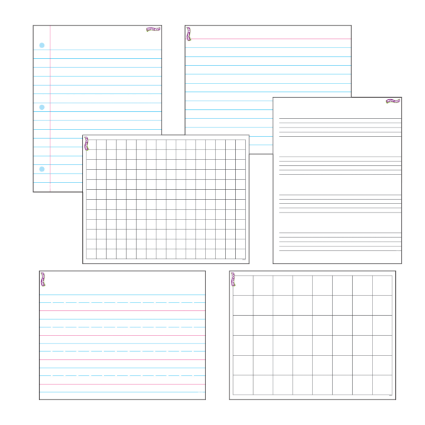 slide 2 of 2, TREND Wipe-Off Papers And Grids Combo Pack, 6 ct; 17 in x 22 in