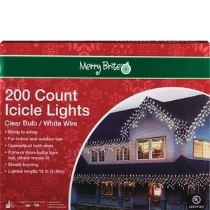 slide 1 of 1, Merry Brite 200 Count Ice Lights, 1 ct