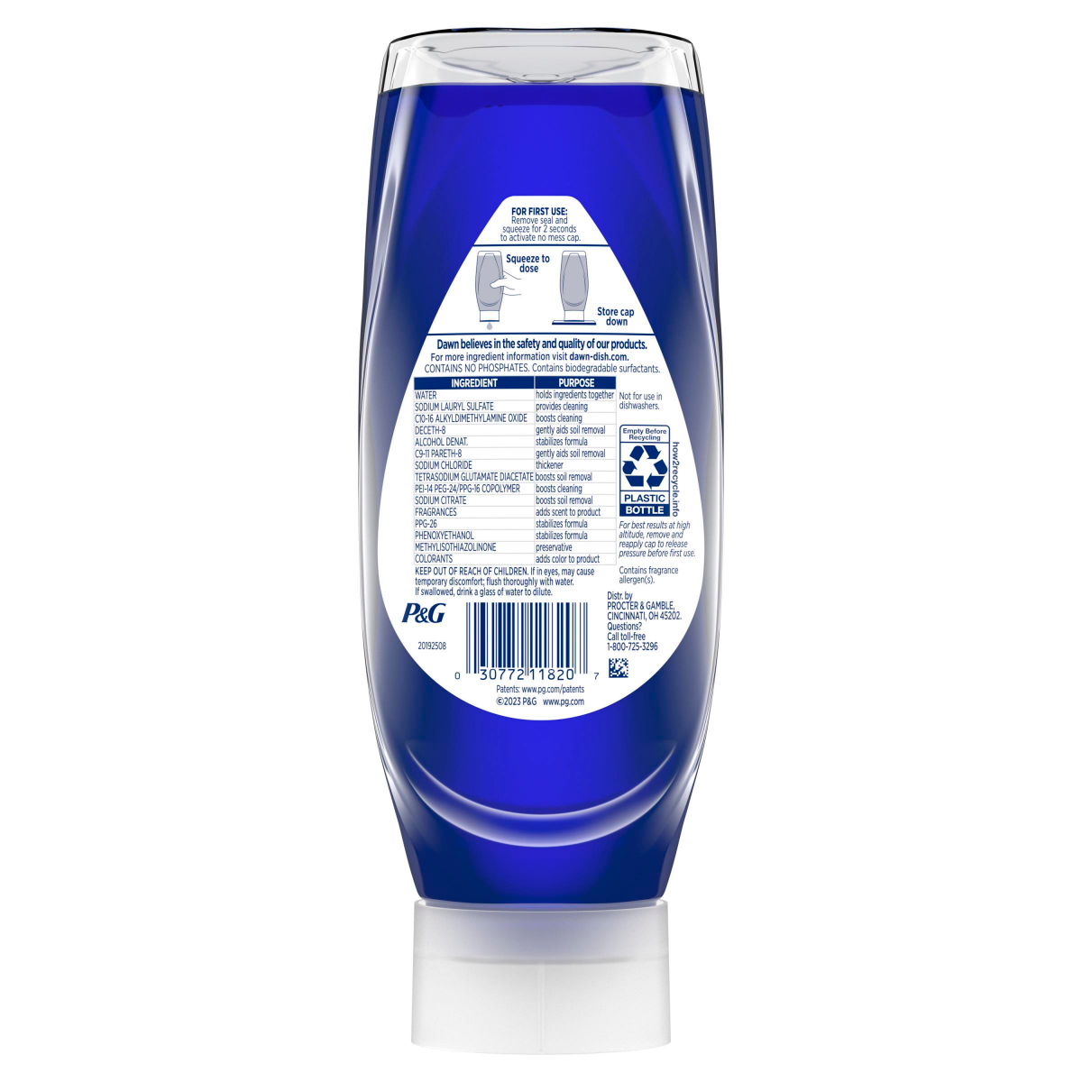 slide 2 of 29, Dawn Platinum Bleach Alternative EZ-Squeeze Dish Soap, Dishwashing Liquid, Clean Lemon, 18 fl oz