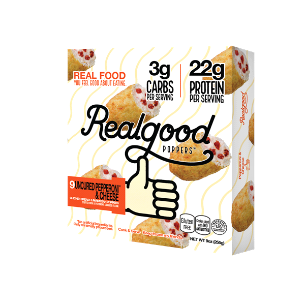 slide 1 of 1, Realgood Pepperoni & Cheese Poppers, 9 oz