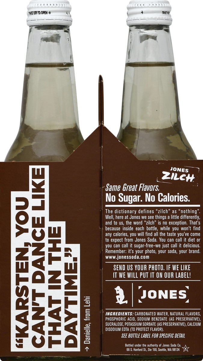 slide 3 of 4, Jones Soda Co. Jones Zilch Zero Calorie Soda Vanilla Bean Flavor, 4 ct; 12 fl oz