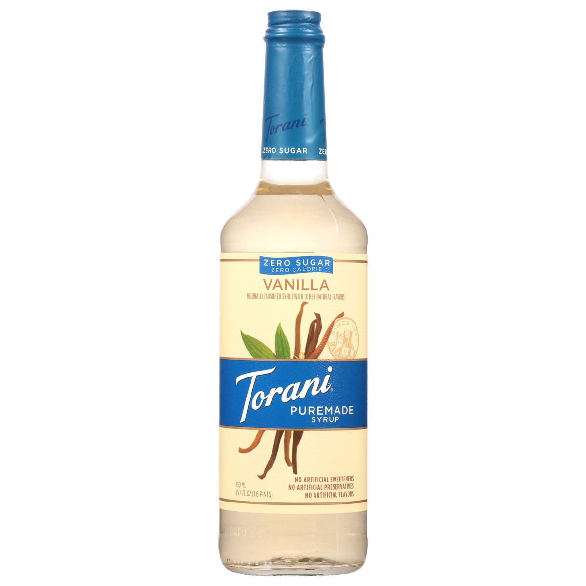 slide 4 of 15, Torani Zero Sugar Zero Calories Vanilla Puremade Syrup 25.4 fl oz, 25.4 fl oz