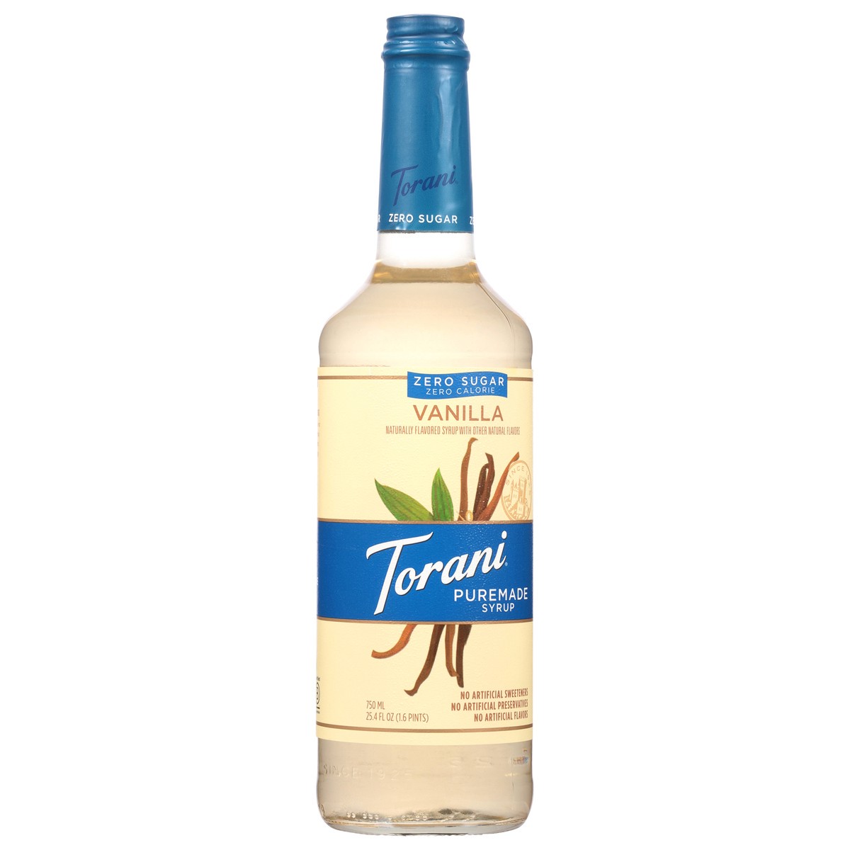 slide 15 of 15, Torani Zero Sugar Zero Calories Vanilla Puremade Syrup 25.4 fl oz, 25.4 fl oz