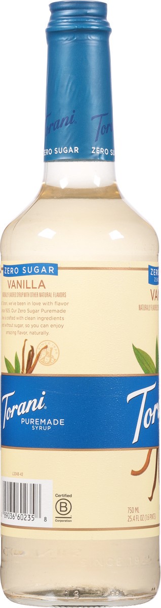 slide 3 of 15, Torani Zero Sugar Zero Calories Vanilla Puremade Syrup 25.4 fl oz, 25.4 fl oz