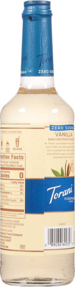 slide 12 of 15, Torani Zero Sugar Zero Calories Vanilla Puremade Syrup 25.4 fl oz, 25.4 fl oz