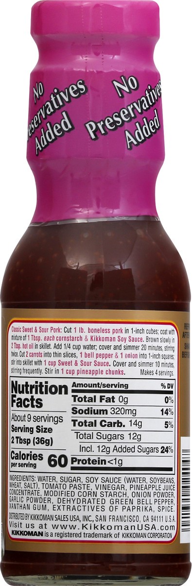 slide 9 of 12, Kikkoman Sweet & Sour Sauce 12.3 oz, 12.3 oz