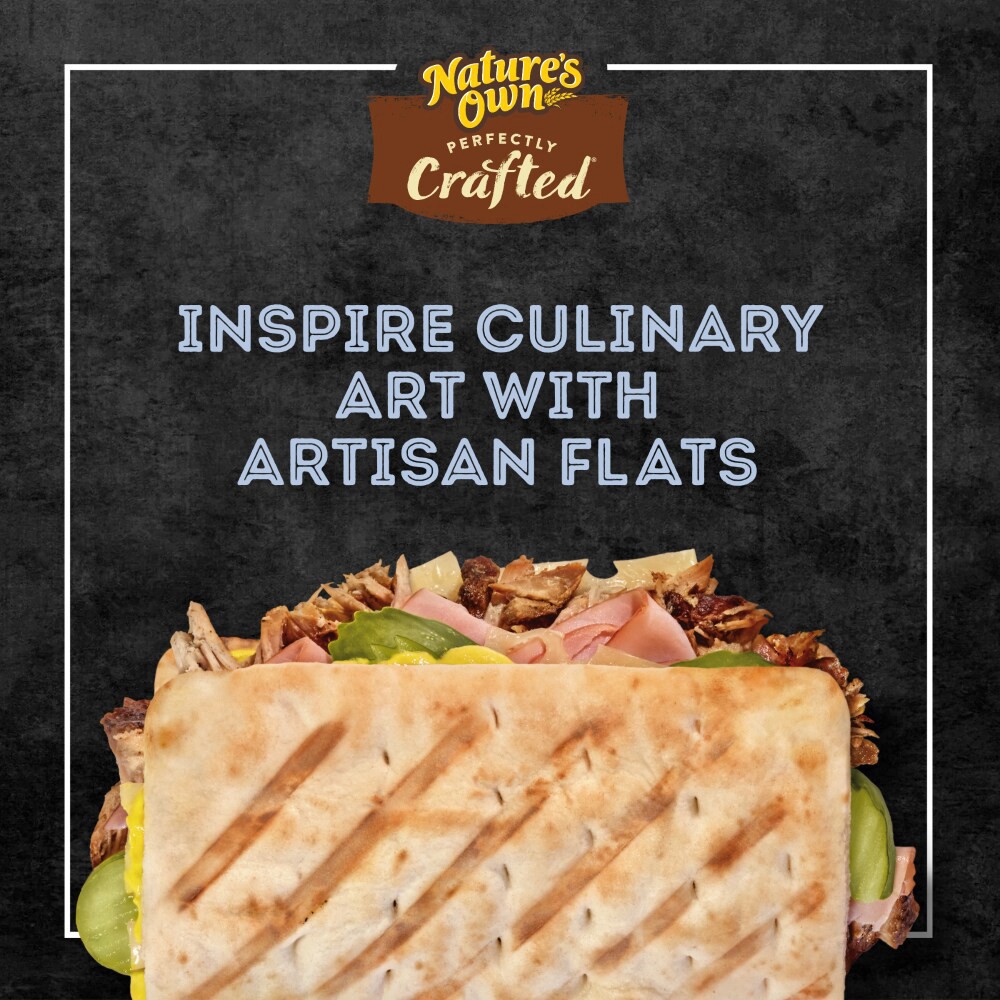slide 5 of 6, Nature's Own Perfectly Crafted White Artisan Flats, Non-GMO Flatbread, 4 Count, 4 ct