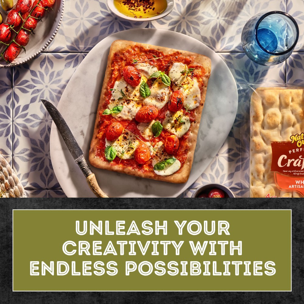 slide 2 of 6, Nature's Own Perfectly Crafted White Artisan Flats, Non-GMO Flatbread, 4 Count, 4 ct