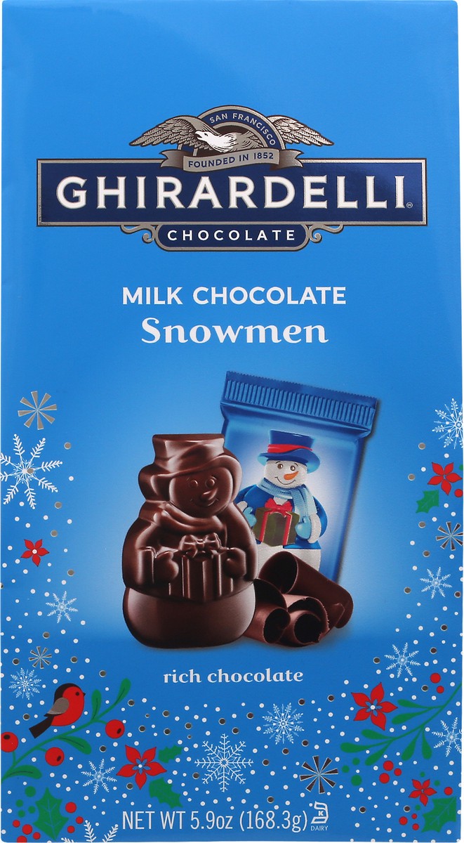 slide 9 of 10, Ghirardelli Milk Chocolate Snowmen, 5.9 oz