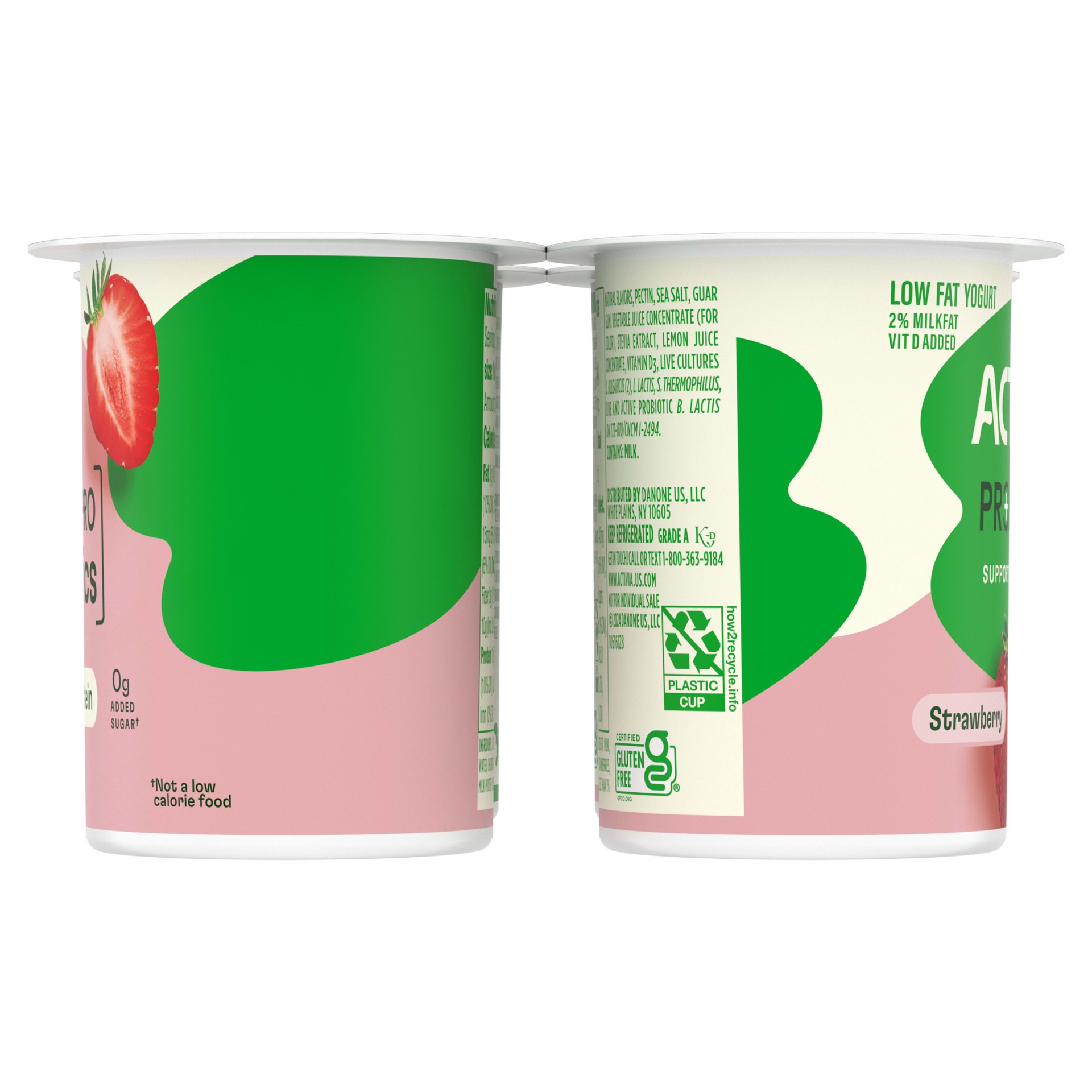 slide 2 of 5, Activia Pro+Active Low Fat Strawberry Yogurt 4 - 5.3 oz Units, 4 ct