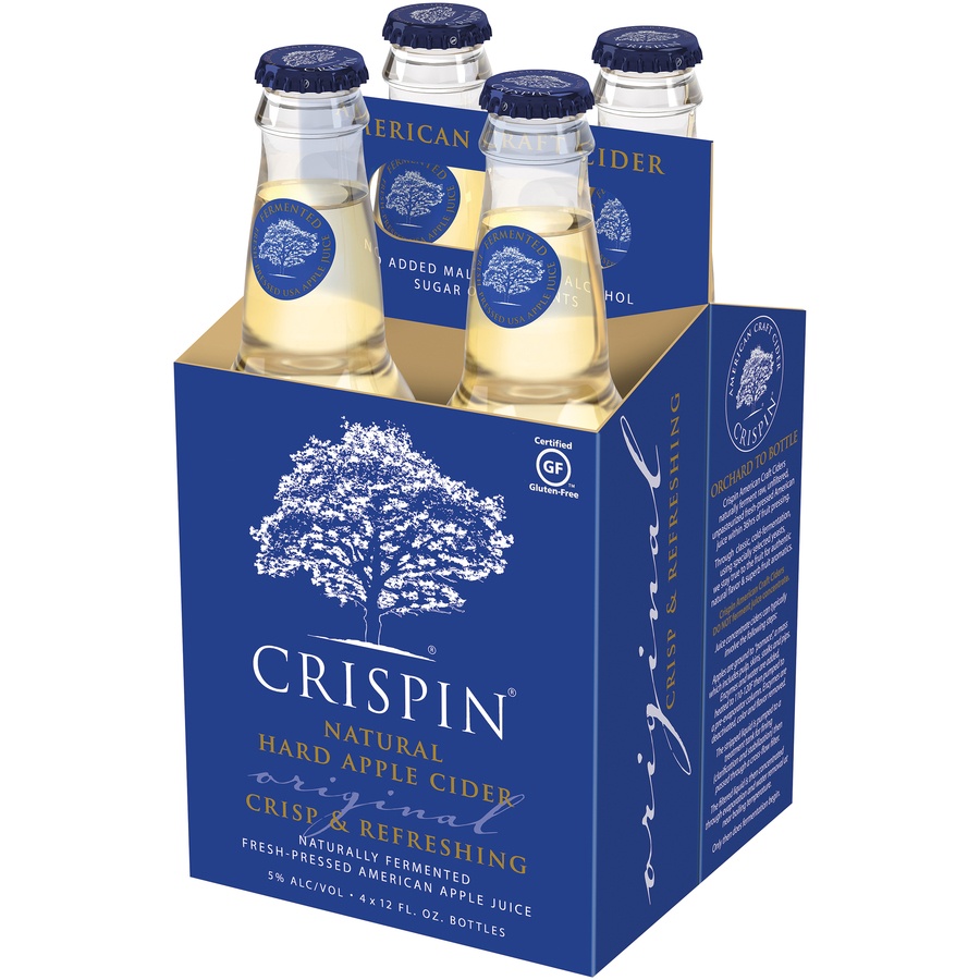 slide 1 of 5, Crispin Orginal Hard Apple Cider 4pkb, 4 ct; 12 oz