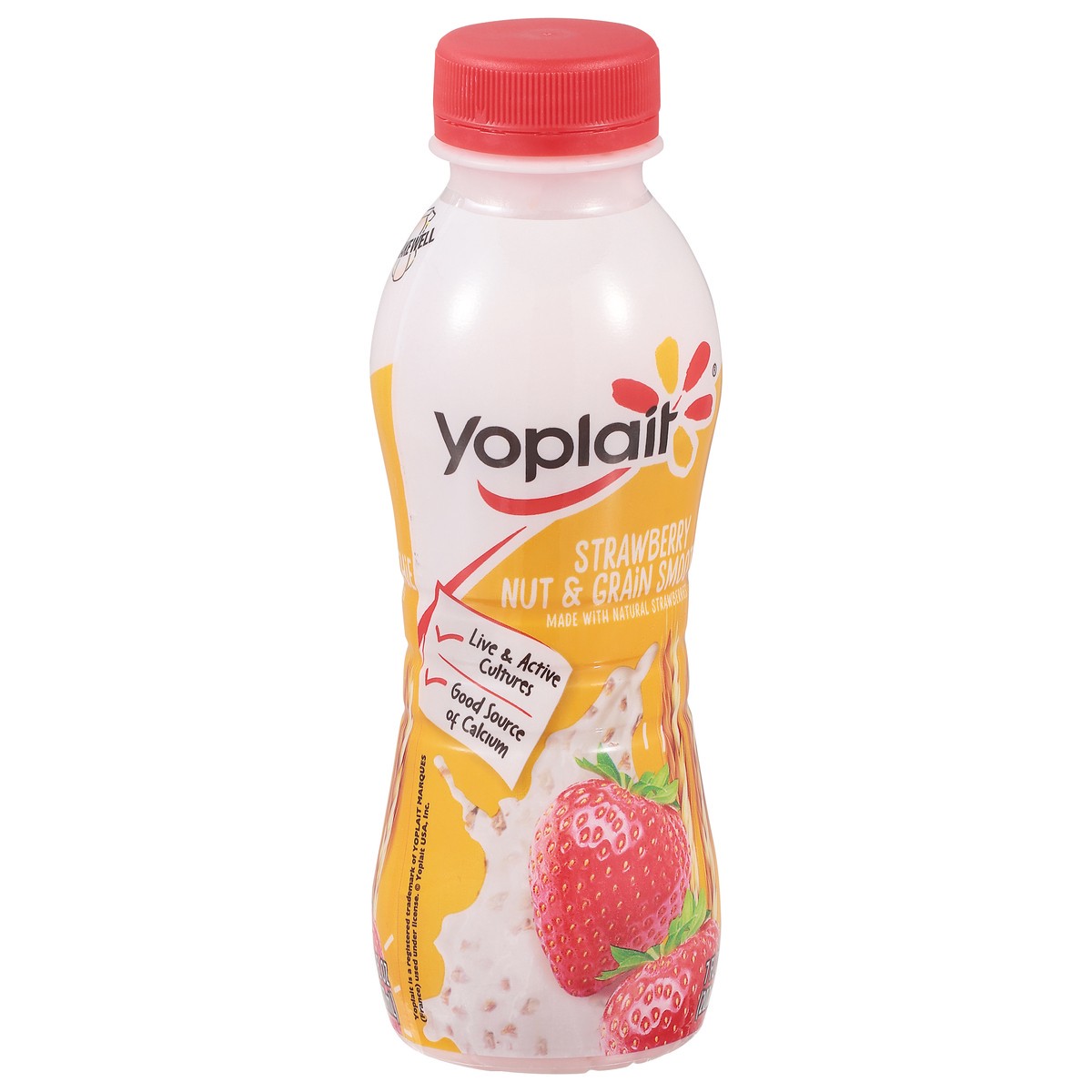 slide 9 of 9, Yoplait Nut & Grain Strawberry Smoothie 7 fl oz, 7 fl oz