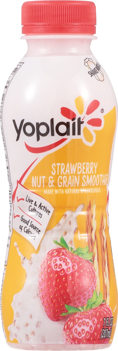 slide 2 of 9, Yoplait Nut & Grain Strawberry Smoothie 7 fl oz, 7 fl oz