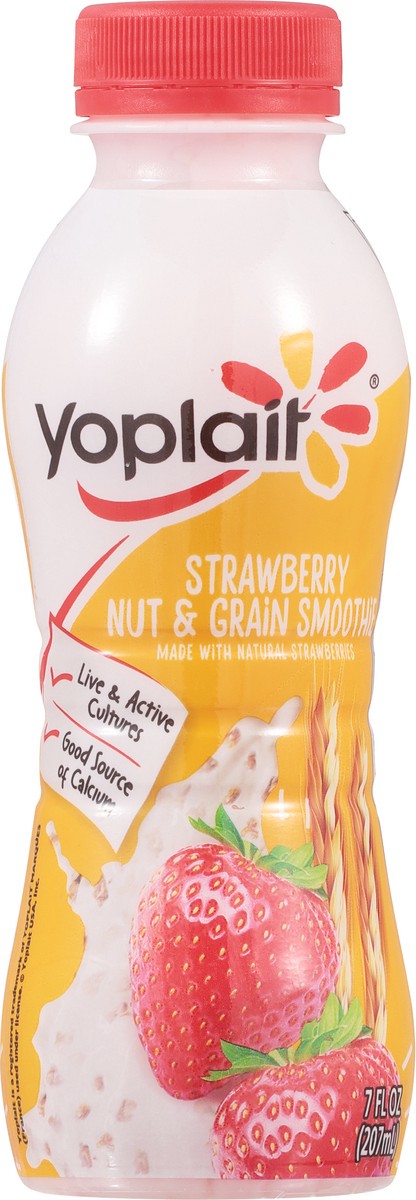 slide 4 of 9, Yoplait Nut & Grain Strawberry Smoothie 7 fl oz, 7 fl oz