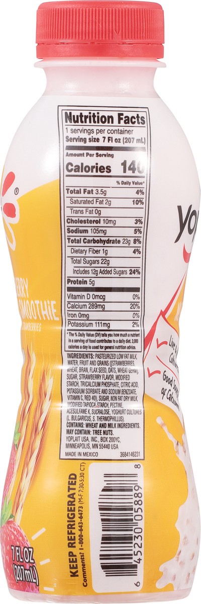 slide 3 of 9, Yoplait Nut & Grain Strawberry Smoothie 7 fl oz, 7 fl oz