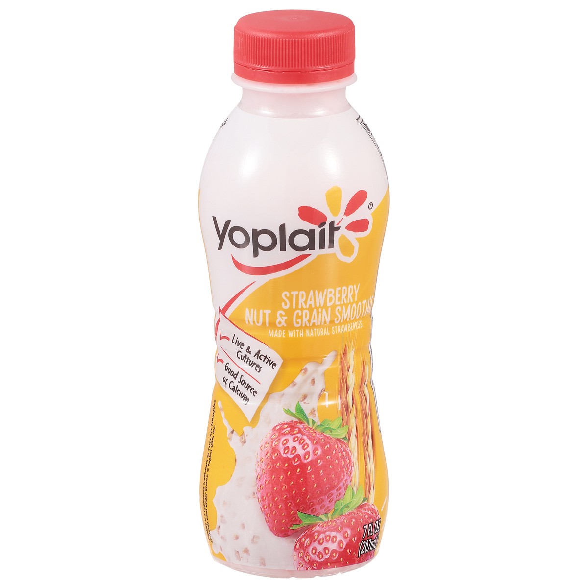 slide 1 of 9, Yoplait Nut & Grain Strawberry Smoothie 7 fl oz, 7 fl oz