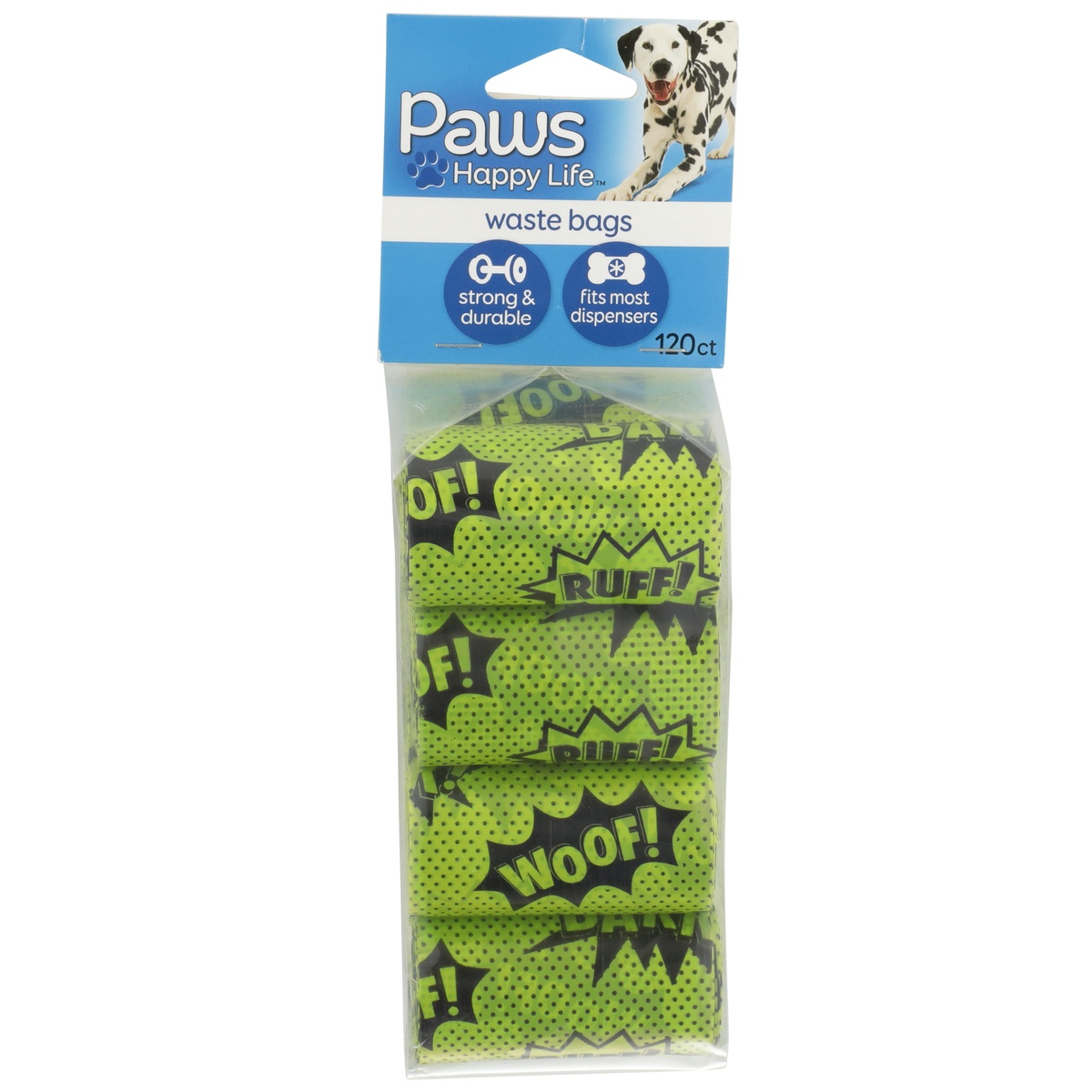 slide 1 of 1, Paws Happy Life Waste Bags, 120 ct