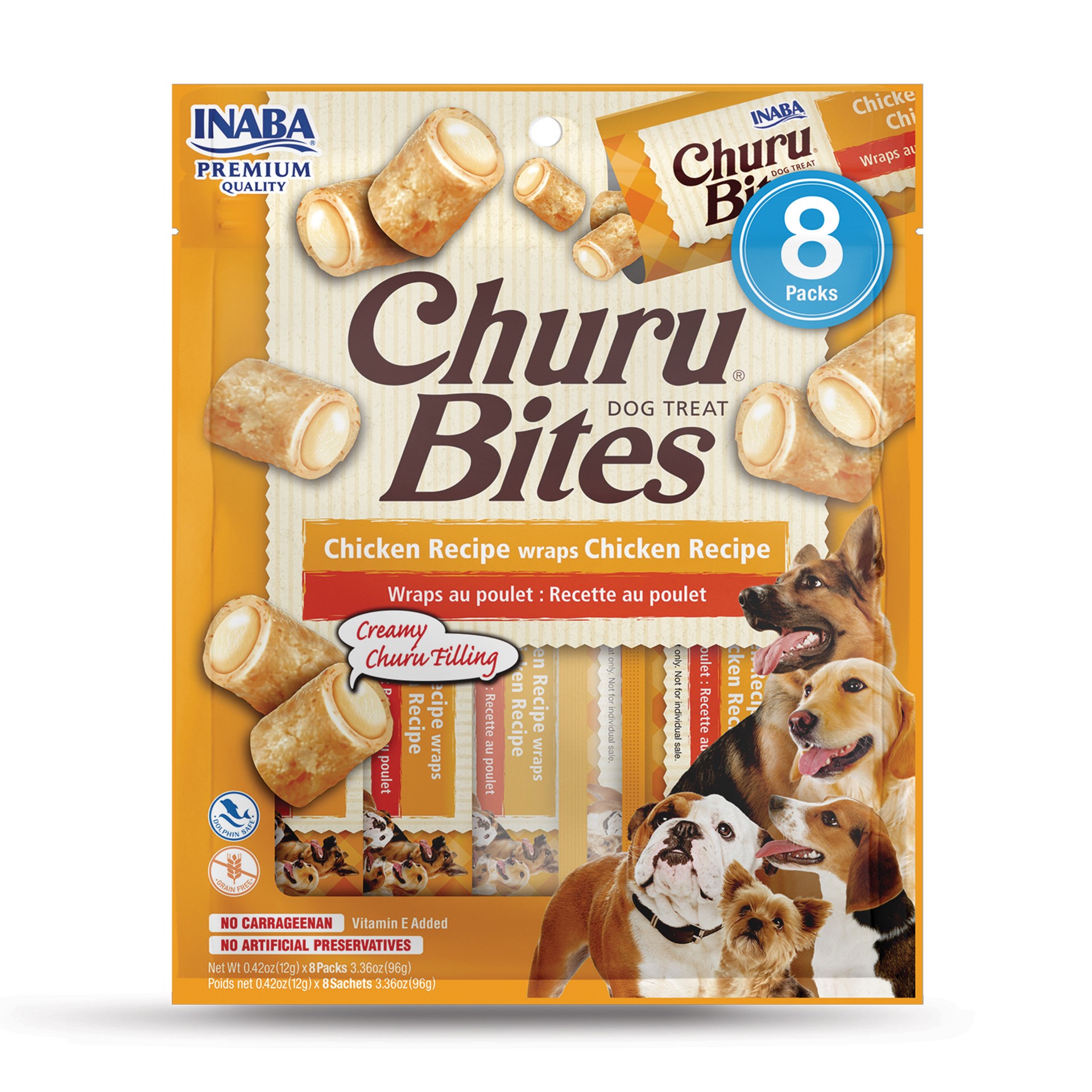 slide 1 of 7, Inaba Churu Bites Dog Treats - Chicken, 8 ct
