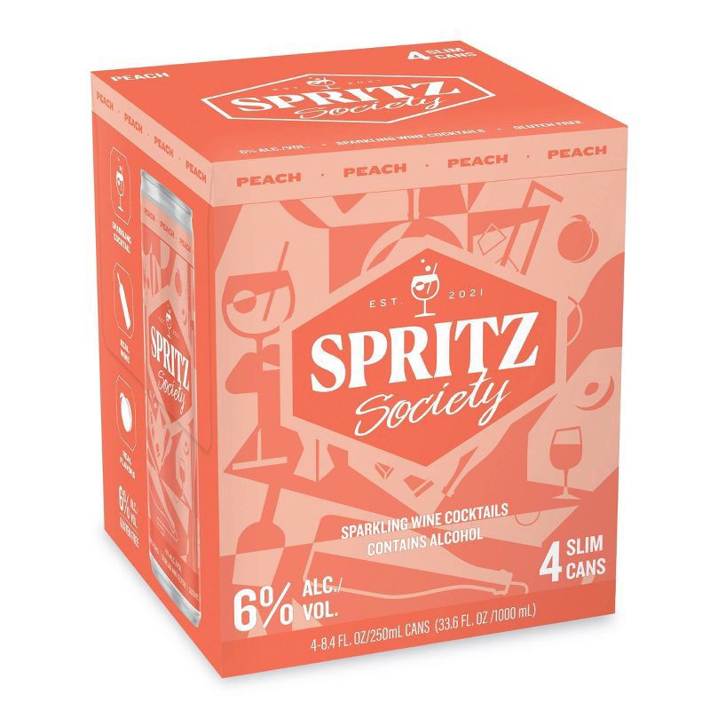 slide 1 of 4, Spritz Society Peach 4Pk/, 8.4 oz