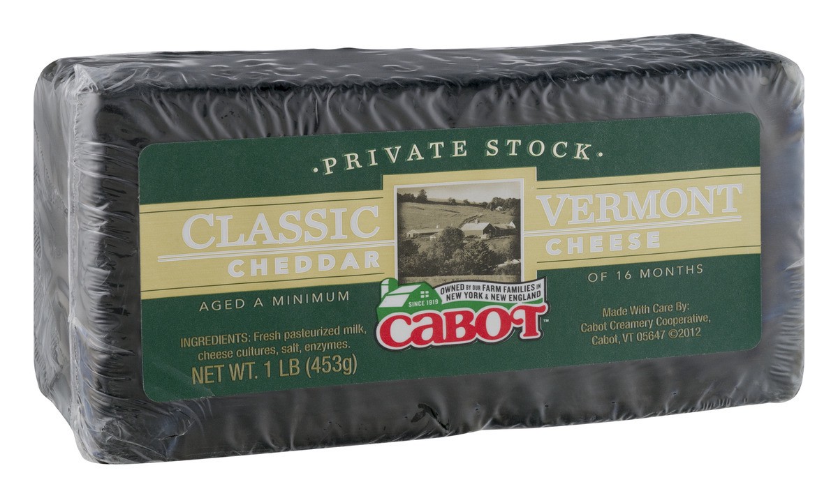 slide 2 of 9, Cabot Cheese Cheddar Classic Vermont Private Stock, 1 lb