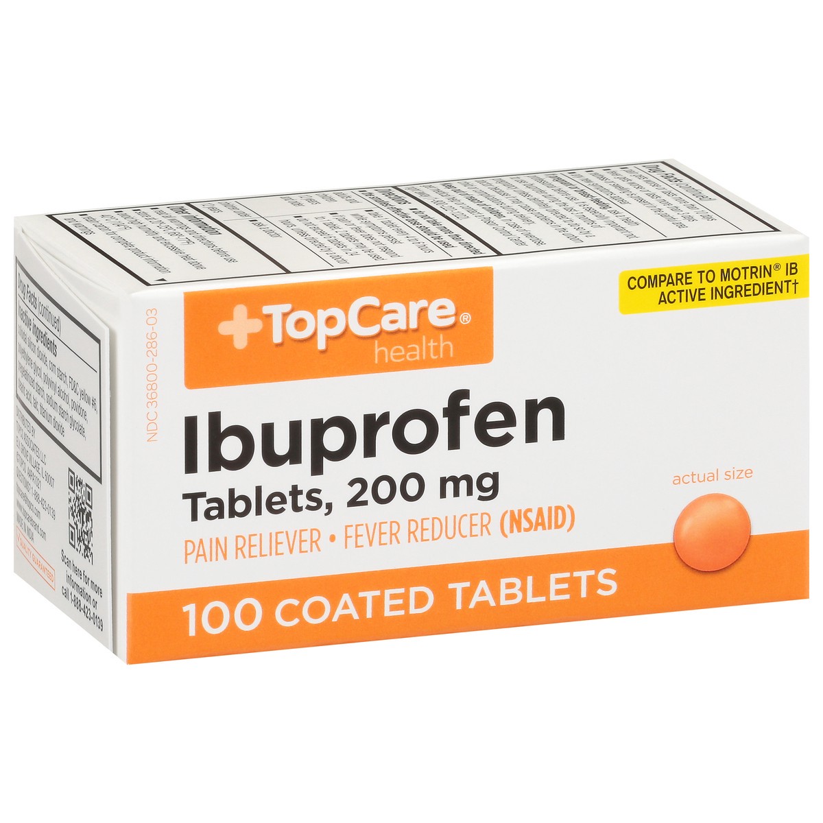 slide 3 of 9, Topcare Ibup Tabs Orange, 100 ct