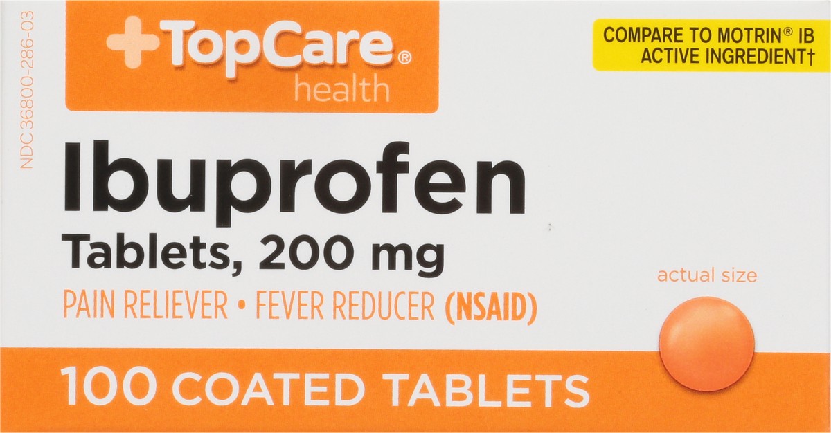 slide 5 of 9, Topcare Ibup Tabs Orange, 100 ct