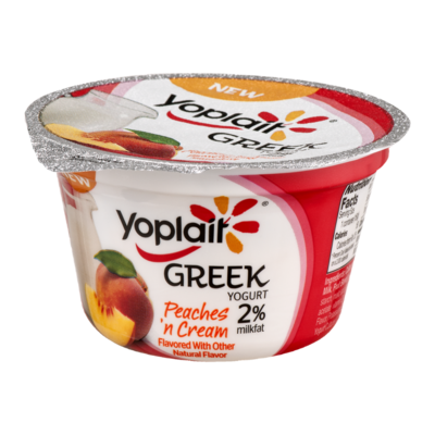 slide 1 of 1, Yoplait Greek Yogurt Peaches N Cream, 5.3 oz