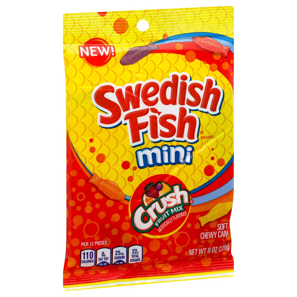 slide 2 of 11, Swedish Fish Mini Crush Fruit Mix Soft & Chewy Candy, 8 oz