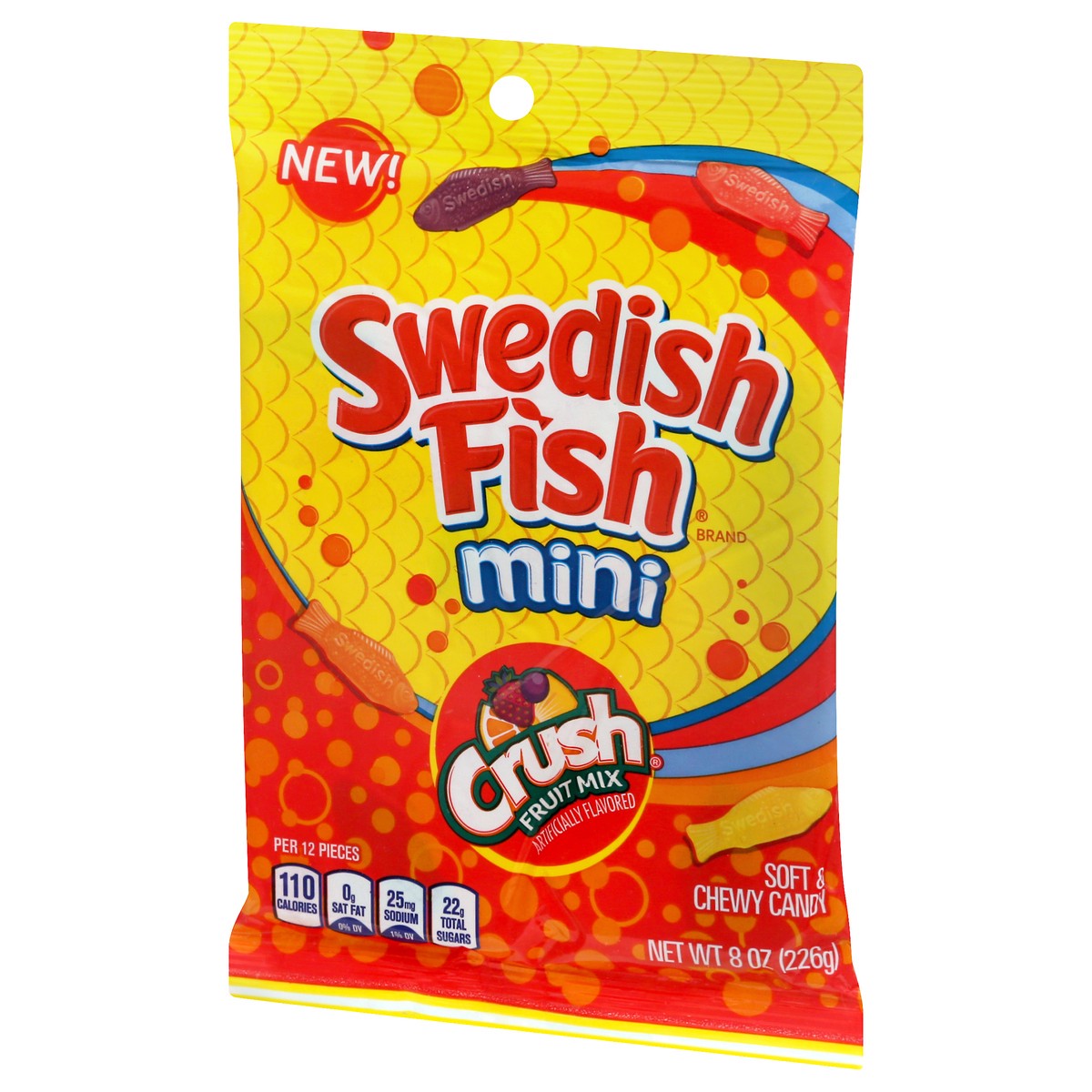 slide 3 of 11, Swedish Fish Mini Crush Fruit Mix Soft & Chewy Candy, 8 oz