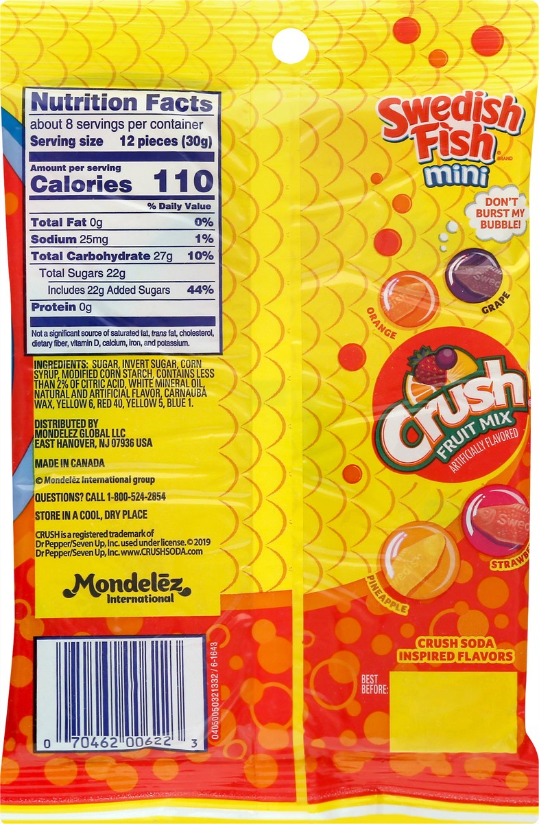 slide 10 of 11, Swedish Fish Mini Crush Fruit Mix Soft & Chewy Candy, 8 oz