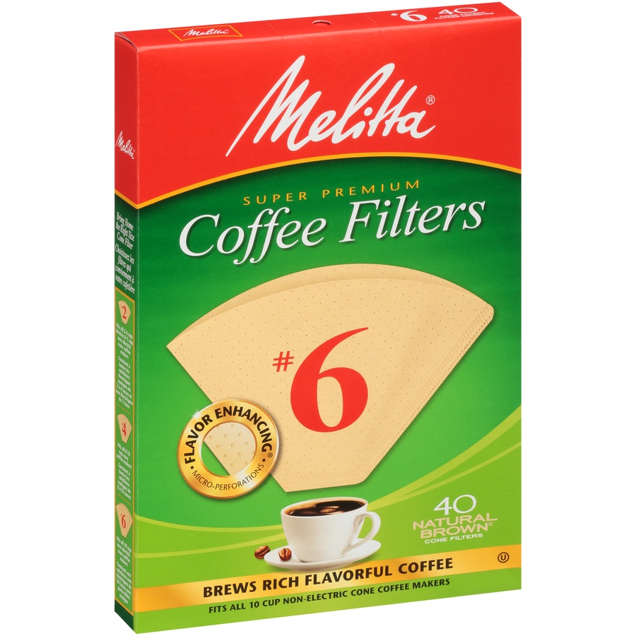slide 2 of 6, Melitta Coffee Filters - Cone - No. 6 - Natural Brown, 40 ct