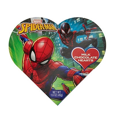 slide 1 of 1, Marvel Spiderman Milk Chocolate Valentine Heart Box, 1.6 oz