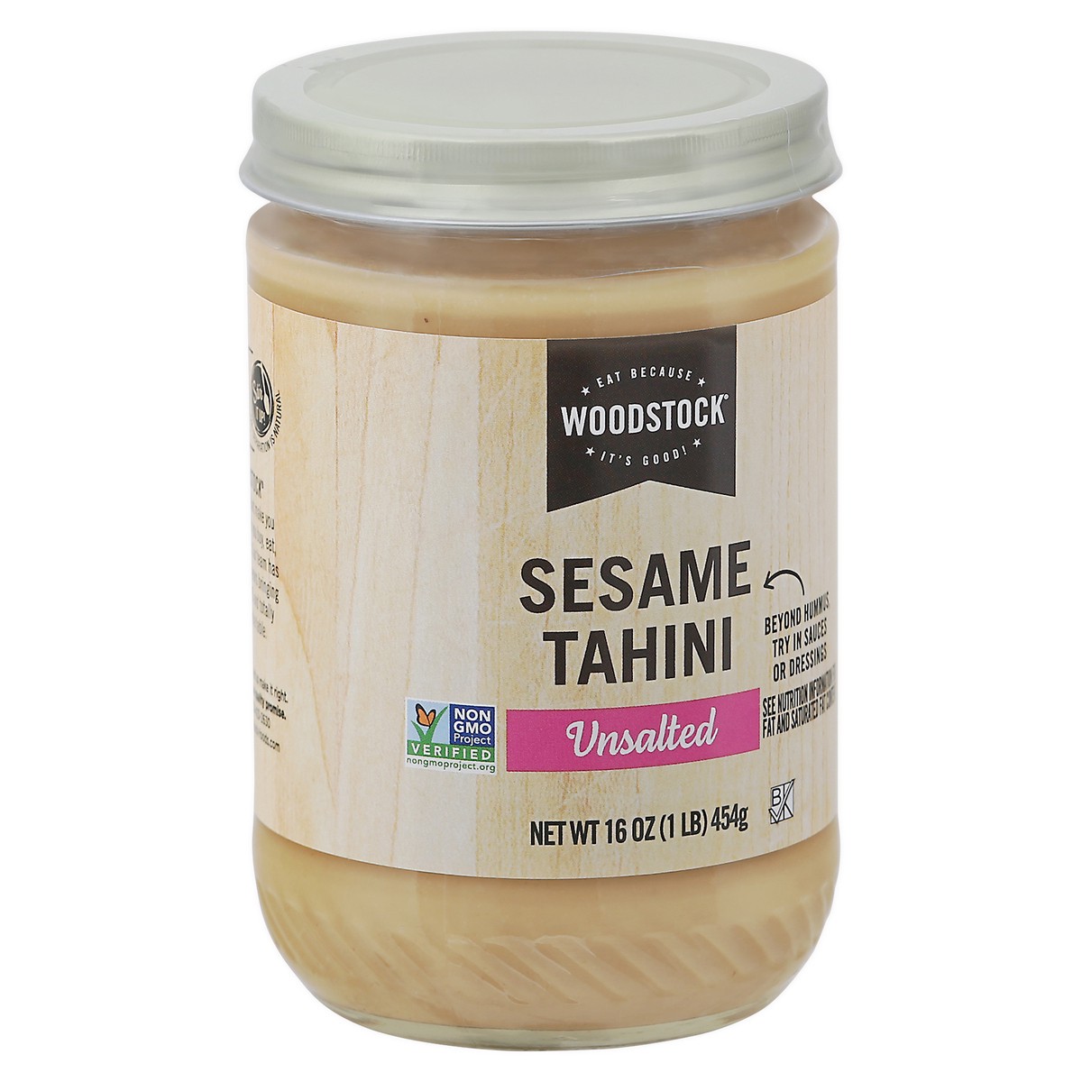 slide 2 of 9, Woodstock Unsalted Sesame Tahini 16 oz, 16 oz