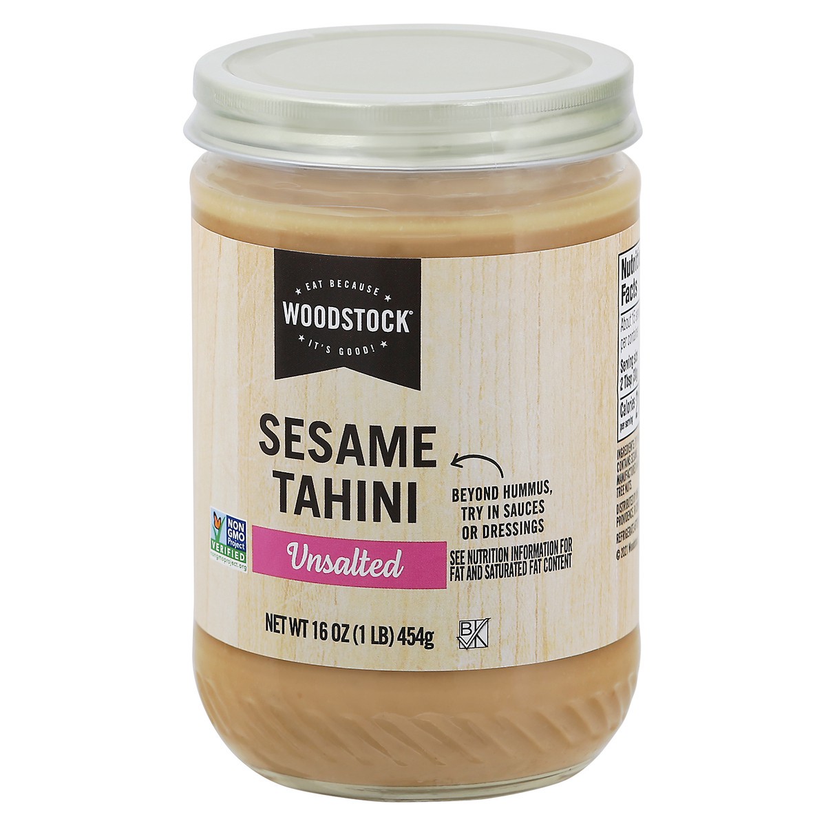 slide 3 of 9, Woodstock Unsalted Sesame Tahini 16 oz, 16 oz