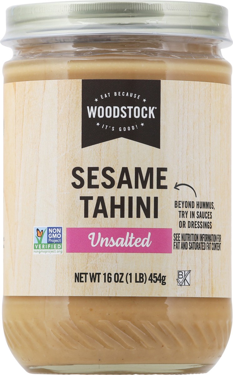 slide 6 of 9, Woodstock Unsalted Sesame Tahini 16 oz, 16 oz