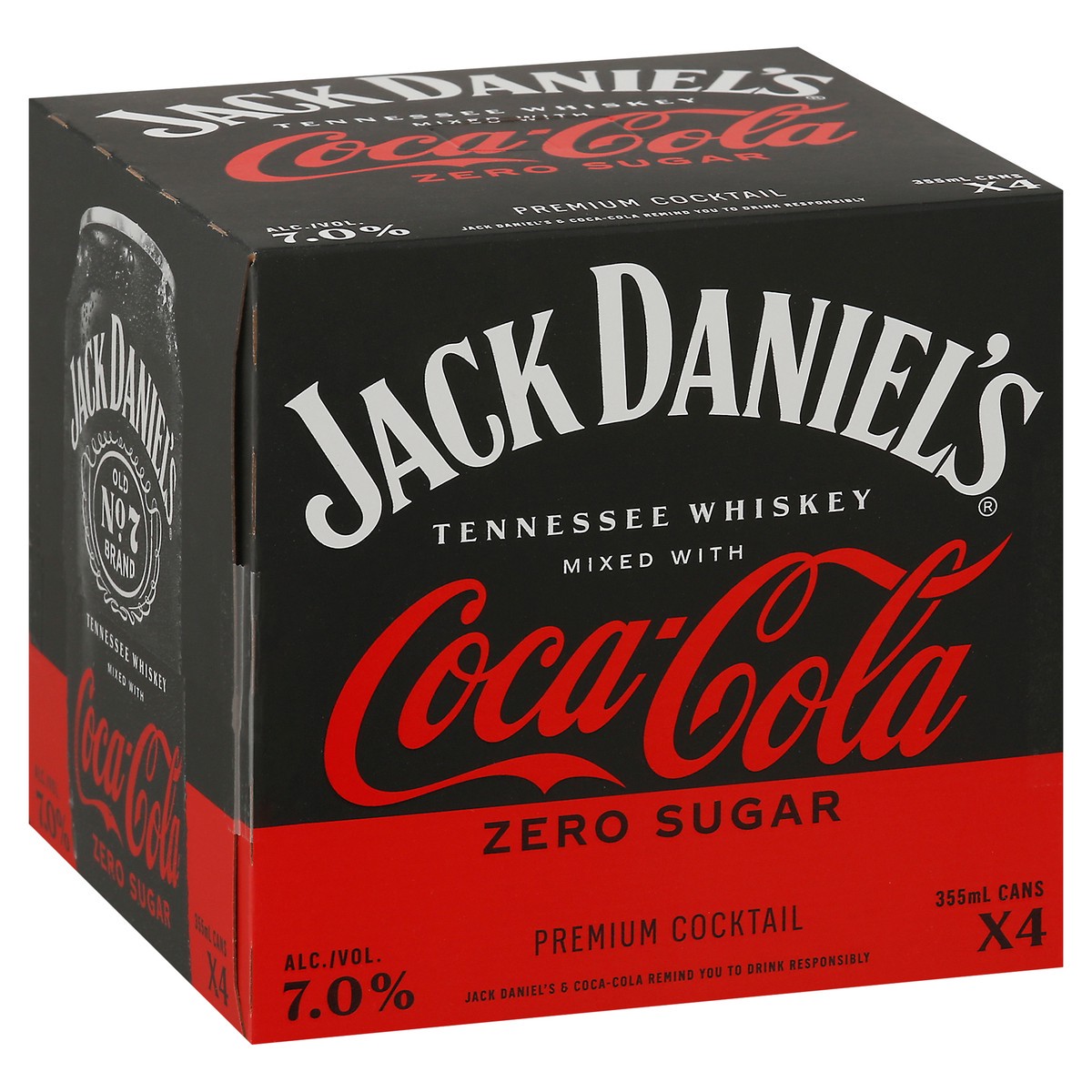 slide 9 of 9, Jack Daniel's Tennesse Whiskey Coca Cola Cocktail 4 - 355 ml Cans, 4 ct; 355 ml