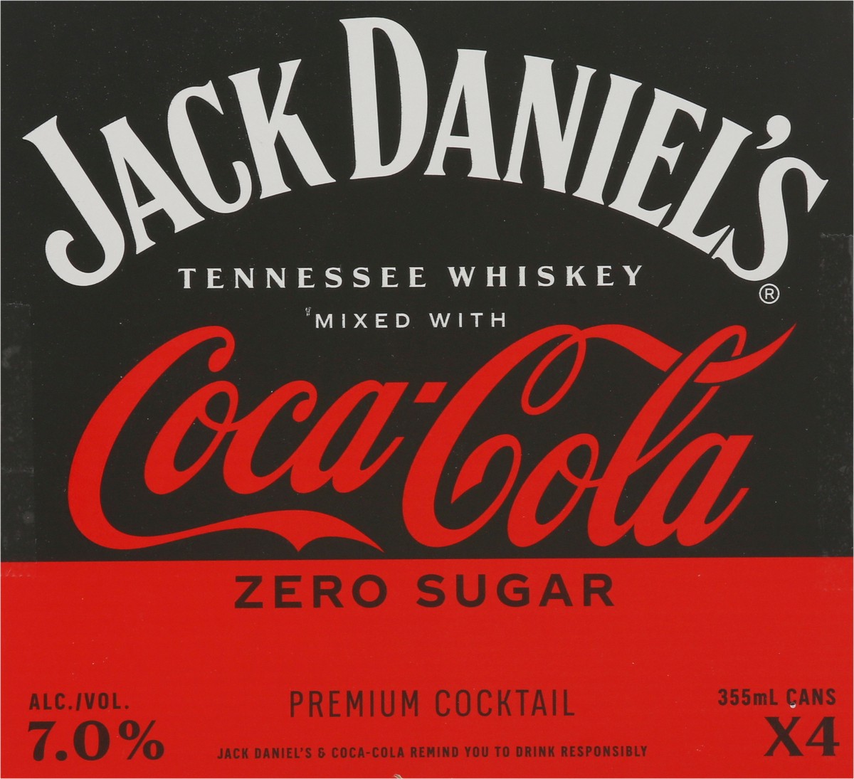 slide 6 of 9, Jack Daniel's Tennesse Whiskey Coca Cola Cocktail 4 - 355 ml Cans, 4 ct; 355 ml